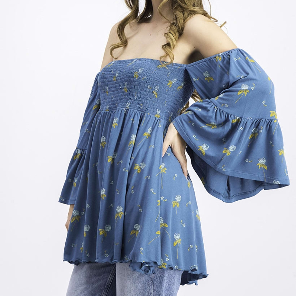 Free People Lana Off The Shoulder Floral Tunic